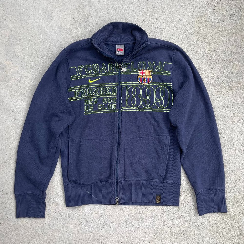 Nike FCB Barcelona Football Club 1899 Soccer Full Zip Fleece Jacket - Size M